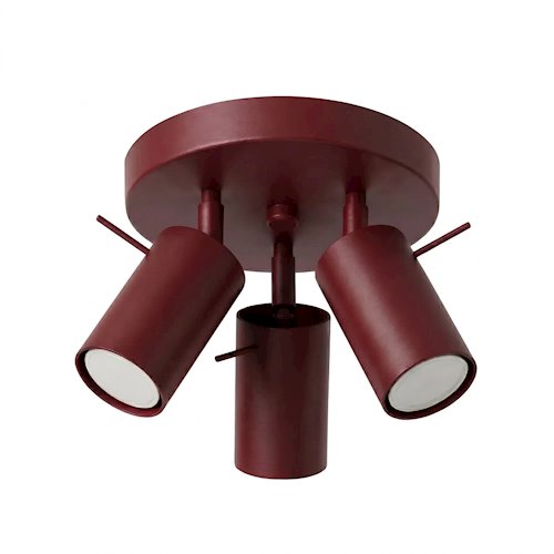Kinkiet okrągły z reflektorami Ring 3xGU10 burgundowy