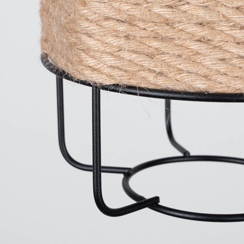 Lampa wisząca Loft GIZUR 1xE27 czarna ze sznurem