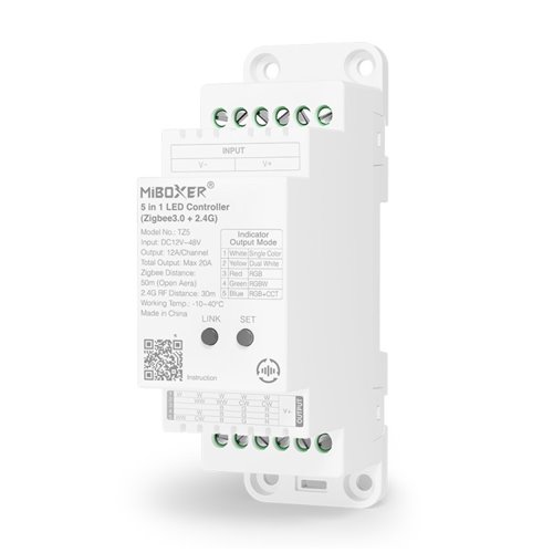 Mi-Light TZ5 sterownik LED Zigbee 5w1 na szynę DIN
