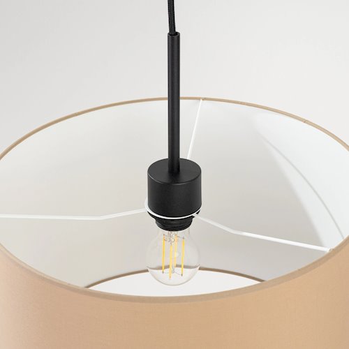 Lampa wisząca z abażurem Nevia 1xE27 taupe