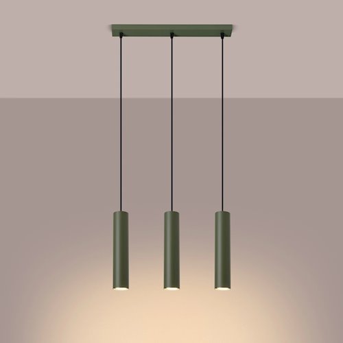 Lampa wisząca potrójna Lagos 3xGU10 listwa zielona oliwka