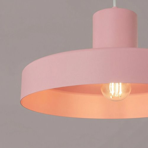 Lampa wisząca klasyczna Bilo 1xE27 różowa