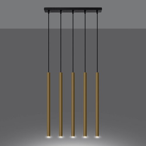 Lampa wisząca tuby PASTELO 5xG9 złota - listwa