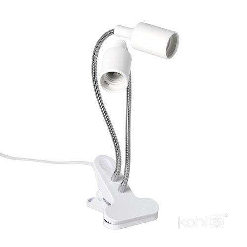 Lampka z klipsem 2xE27 do uprawy roślin biała