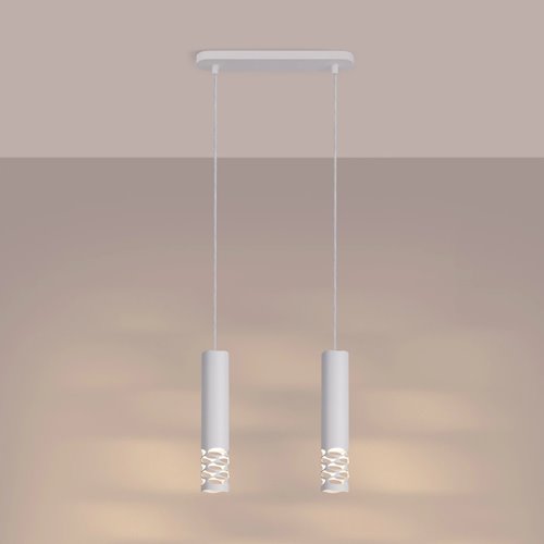 Lampa wisząca podwójna Liro 2xGU10 listwa biała