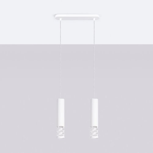 Lampa wisząca podwójna Liro 2xGU10 listwa biała