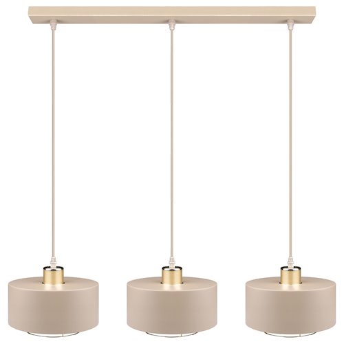 Potrójna lampa wisząca E27 Velto Loft listwa 60cm beżowa
