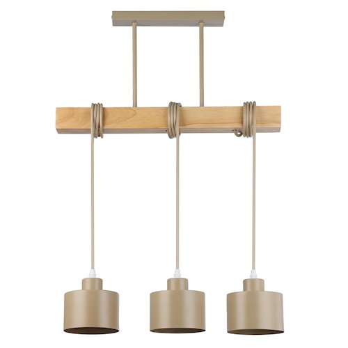 Lampa wisząca belka 3xE27 Elena beżowa