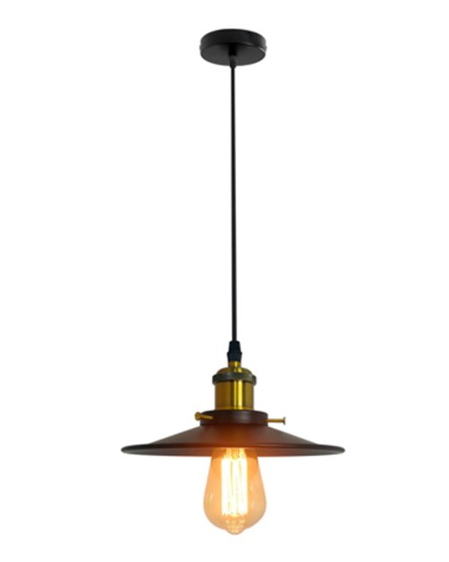 Lampa wisząca LOFT ORICH 1xE27 czarny mosiądz