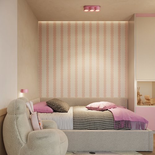 Lampa sufitowa potrójna tuba Modo 3xGx53 różowa