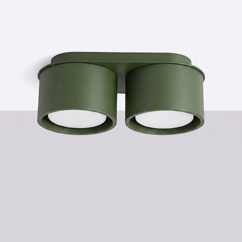 Lampa sufitowa podwójna tuba Modo 2xGx53 zielona oliwkowa