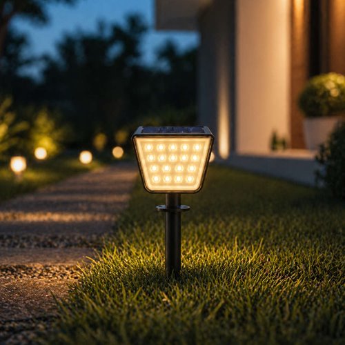 Reflektor ogrodowy LED solarny RGBWW z czujnikiem