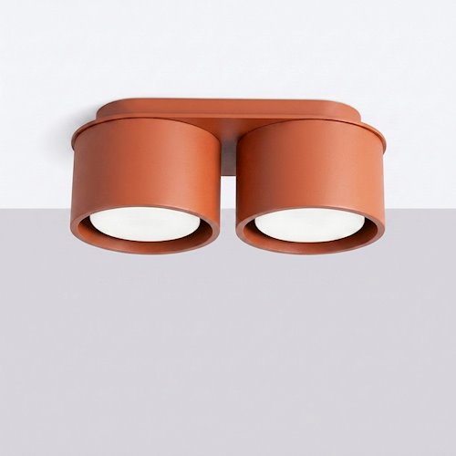 Lampa sufitowa podwójna tuba Modo 2xGx53 ochra czerwona