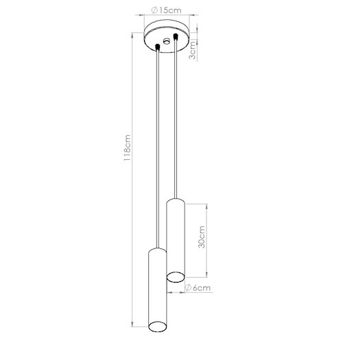 Lampa wisząca podwójna Lagos 2xGU10 okrągła czarna
