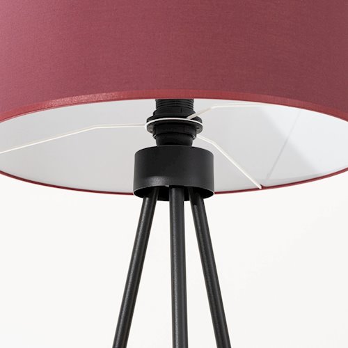 Lampa podłogowa z abażurem Nevia 1xE27 burgundowa