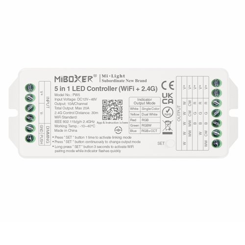 Mi-Light PW5 sterownik LED Wi-Fi 5w1 12V-48V 20A