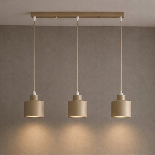 Lampa wisząca Loft 3xE27 Elena listwa 50cm beżowa