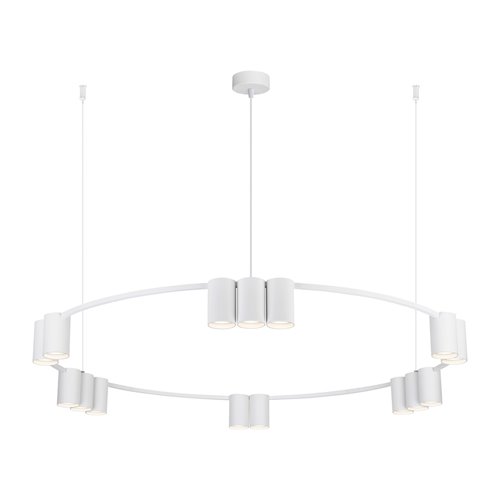 Lampa wisząca okrągła ze spotami Genesis 15xGU10 biała