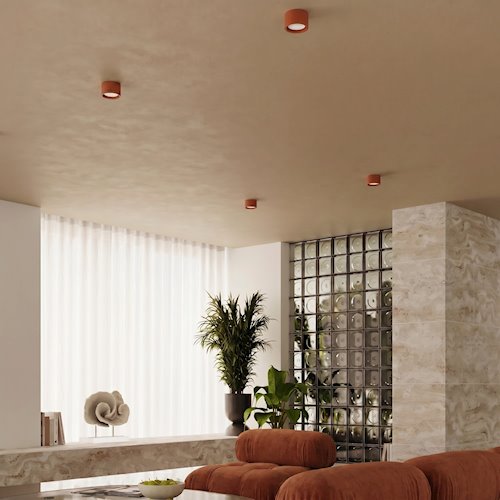Lampa sufitowa podwójna tuba Modo 2xGx53 ochra czerwona