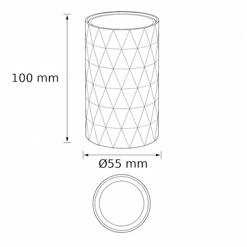 Oprawa natynkowa tuba GU10 czarna struktura 55x100mm