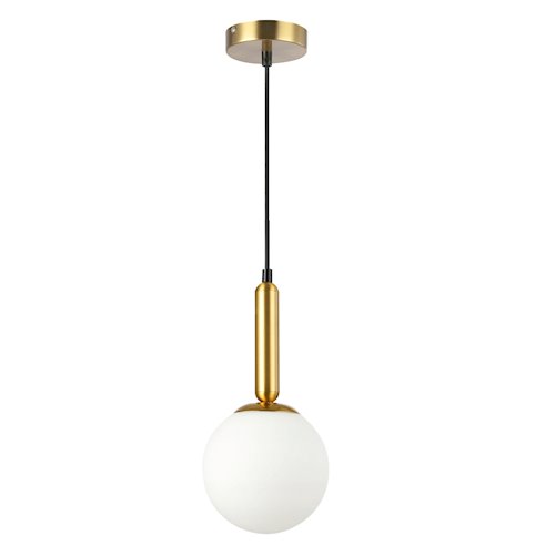 Lampa wisząca mleczna kula Bali 15cm 1xE27 złota