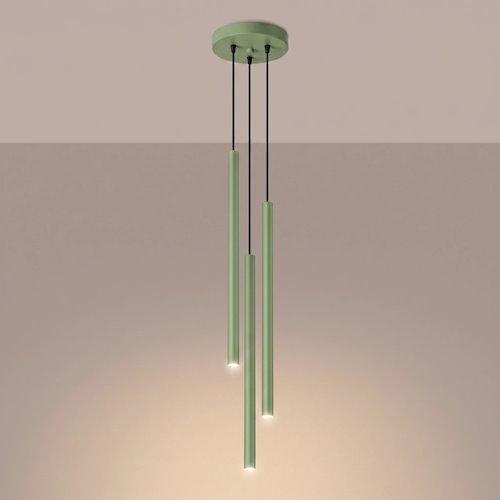 Lampa wisząca potrójna tuba Pastelo 3P 3xG9 okrągła szałwiowa