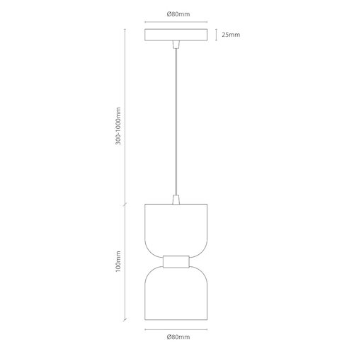Lampa wisząca klepsydra Kai GX53 czarno-złota