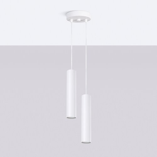 Lampa wisząca podwójna Lagos 2xGU10 okrągła biała