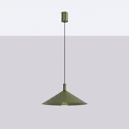 Lampa wisząca stożkowy klosz Nox 40cm 1xE27 zielona oliwka