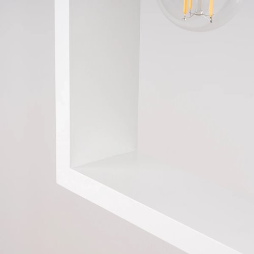 Lampa wisząca drewniana Aries 1xE27 biała