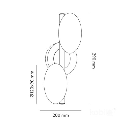 Kinkiet designerski Elipse 2xG9 z mlecznymi kloszami