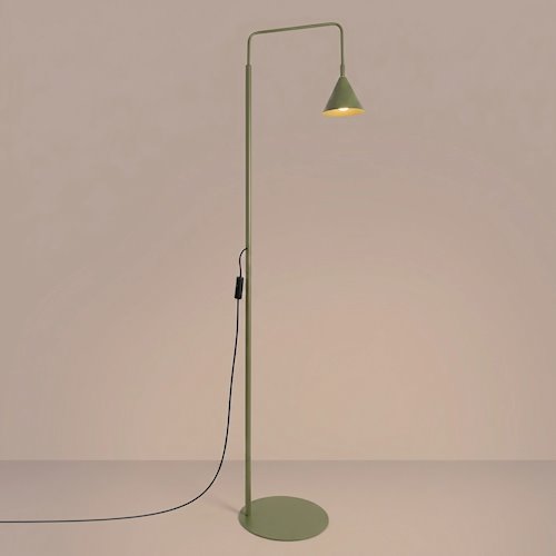 Lampa podłogowa ze stożkowym kloszem Nox 1xE14 zielona oliwka