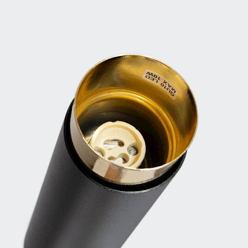 Tuba sufitowa nowoczesna Nero 22,5cm 1xGU10 czarny/złoty