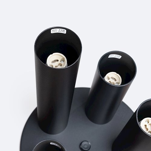 Lampa sufitowa tuby Lagos 5xGU10 okrągła czarna