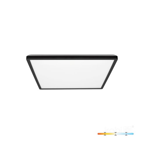 Plafon LED IP54 czarny kwadratowy Slim 12W z przełącznikiem CCT