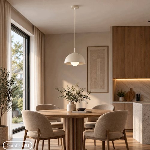 Lampa wisząca E27 żyrandol Velia 30cm kaszmir