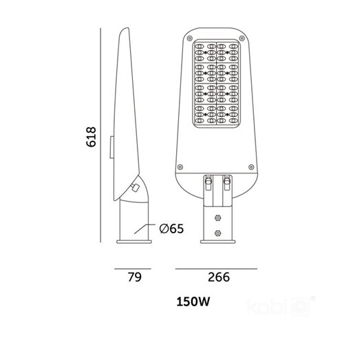 Lampa uliczna LED 150W BAHIRA - SMD3030 NICHIA - IP65 b. zimna