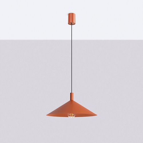 Lampa wisząca stożkowy klosz Nox 40cm 1xE27 ochra czerwona