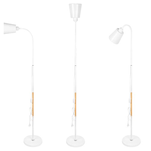 Lampa stojąca podłogowa Riko E27 regulowana 145cm biała