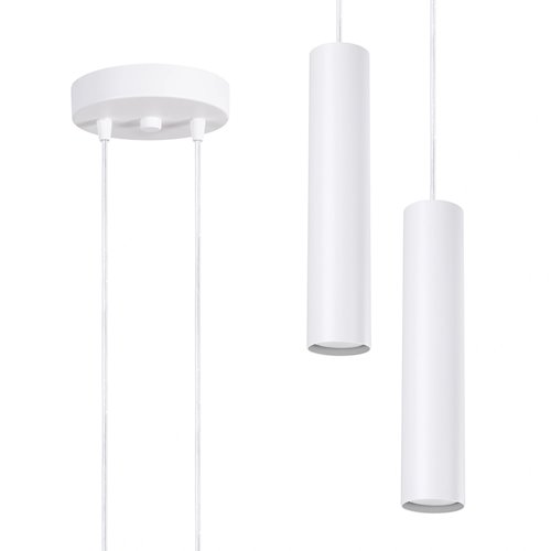 Lampa wisząca podwójna Lagos 2xGU10 okrągła biała