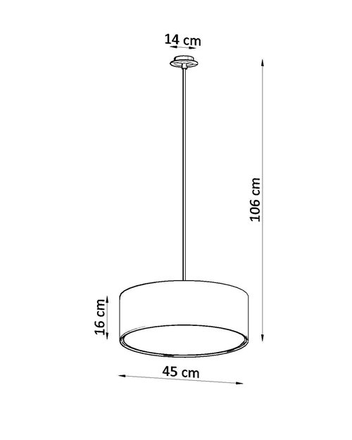 Żyrandol wiszący okrągły ROLLO 45 cm 3xE27