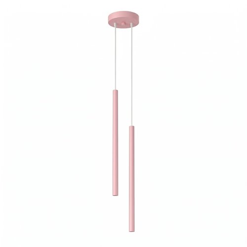 Lampa wisząca podwójna tuba Pastelo 2xG9 okrągła różowa