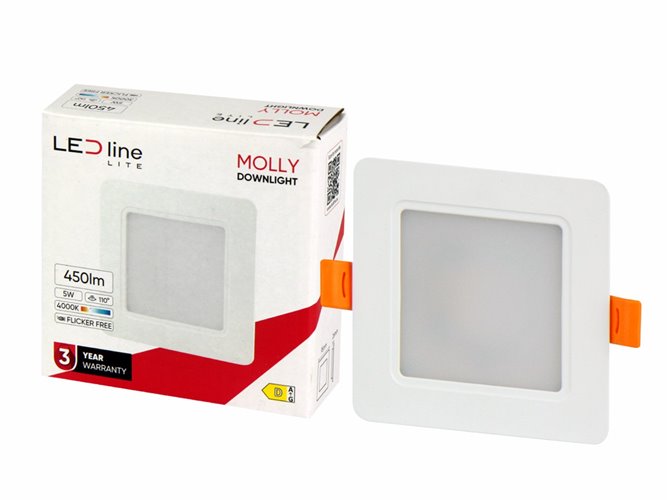 Panel LED Downlight MOLLY 5W 450lm 3000K kwadrat