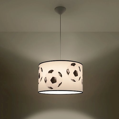 Lampa wisząca dziecięca Football A 40 1xE27 biało-czarna