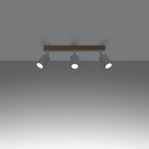Listwa sufitowa drewniana VERDO - 3 reflektory GU10 białe