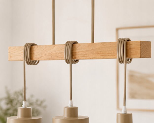 Lampa wisząca belka 3xE27 Elena beżowa