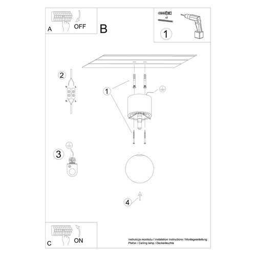 Lampa sufitowa kula BOOMO 19cm 1xG9 drewno