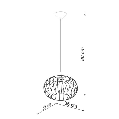 Lampa wisząca druciana TSUNO 1xE27 czarna