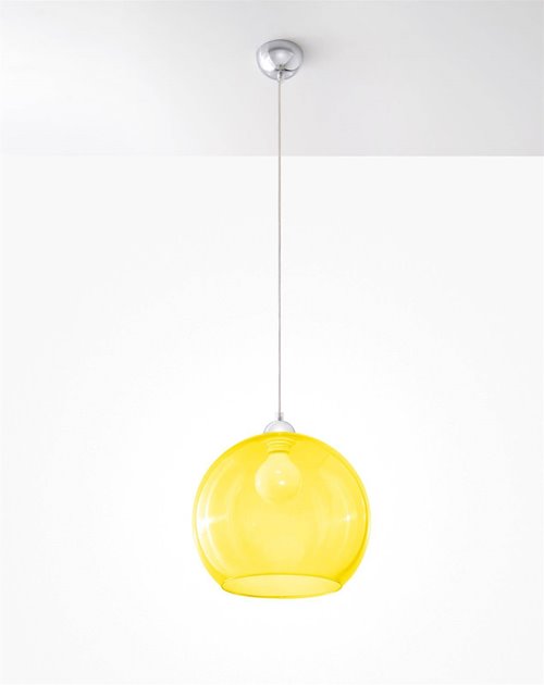 Lampa wisząca żółta kula BALL 1xE27