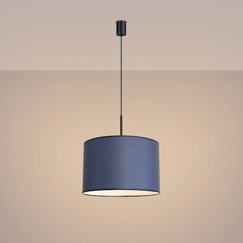 Lampa wisząca z abażurem Nevia 1xE27 granatowa